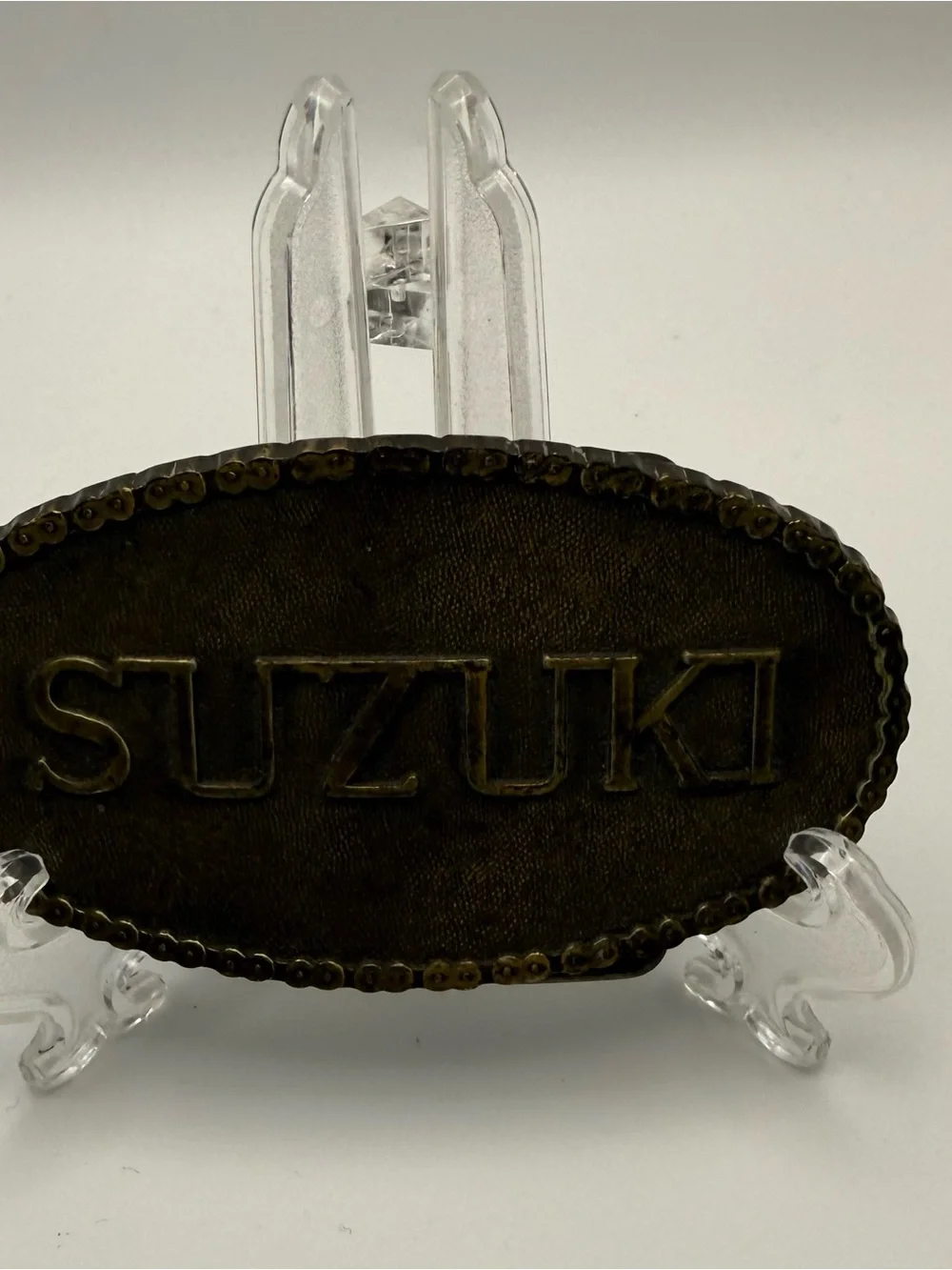 Embossed Brown Leather Belt Buckle - Men's Accessory